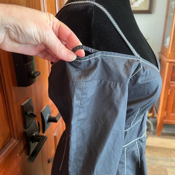 DEREK LAM 10 CROSBY COTTON POPLIN OFF SHOULDER DRESS BLACK SIZE 4 - Picture 5 of 16